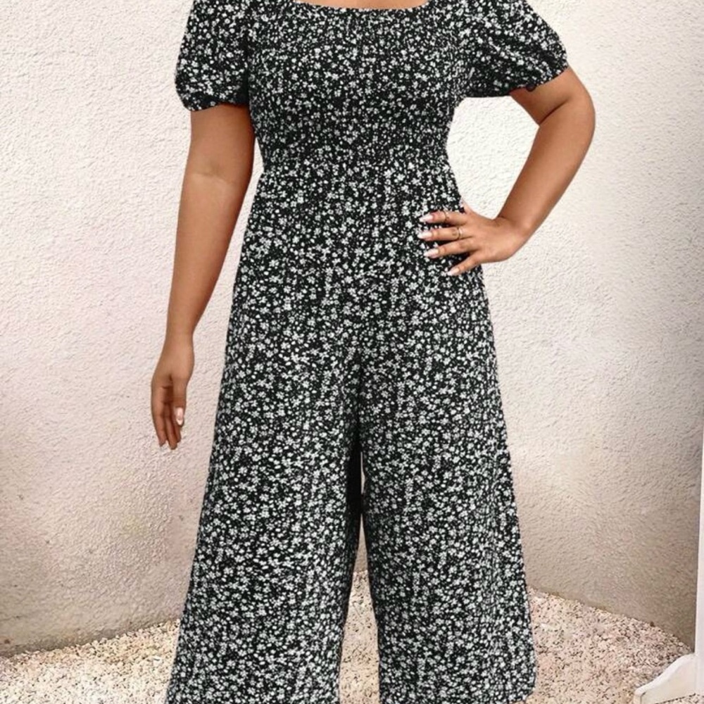 Floral Black Jumpsuit